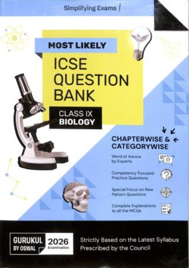 Gurukul By Oswal Biology Most Likely Question Bank ICSE Class 9 For 2026 Exam